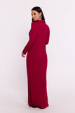 Elegant Vintage-Inspired Maxi Dress with Unique Cut