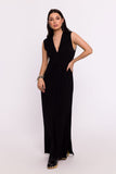 Elegant V-Neck Maxi Dress with Stylish Side Slit