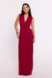 Elegant Maxi Dress with V-Neck and Side Slit