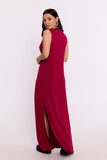 Elegant Maxi Dress with V-Neck and Side Slit