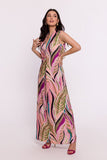 Maxi Dress with V-Neck and Unique Print â Polish Craftsmanship