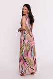 Maxi Dress with V-Neck and Unique Print â Polish Craftsmanship