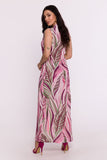 Elegant Maxi Dress with V-Neck and Unique Print