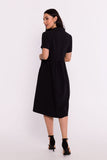 Elegant Short Sleeve Shirt Dress with Pockets