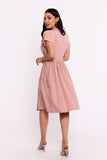 Elegant Envelope Dress with Flared Bottom and Short Sleeves
