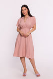 Elegant Envelope Neckline Fabric Dress with Batwing Sleeves