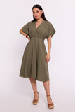 Elegant Envelope Neckline Dress with Batwing Sleeves