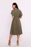 Elegant Envelope Neckline Dress with Batwing Sleeves