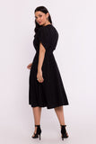 Elegant Envelope Neckline Dress with Batwing Sleeves