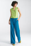 Relaxed Fit Capri Blue Women's Pants for Comfort & Style