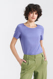 Elegant Purple Boat Neck Blouse for Every Occasion