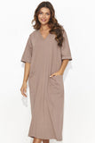 Elegant Short Sleeve Heart Neckline Casual Dress