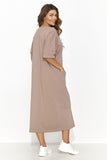 Elegant Short Sleeve Heart Neckline Casual Dress
