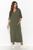 Elegant Short Sleeve Casual Dress with Heart Neckline