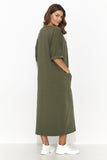 Elegant Short Sleeve Casual Dress with Heart Neckline