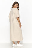 Short Sleeve Heart Neckline Casual Dress with Pockets