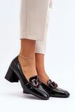 Elegant Low Stiletto Pumps with Chain Detail for Women