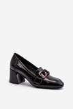 Elegant Low Stiletto Pumps with Chain Detail for Women