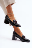 Elegant Low Stiletto Pumps with Chain Detail for Women