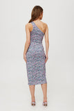 Charming Printed Midi Dress with High Slit and Side Creases