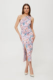 Charming Midi Dress with Unique Printed Knit Design