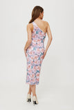 Charming Midi Dress with Unique Printed Knit Design