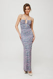 Elegant Tuba-Style Maxi Dress with Tie Neckline