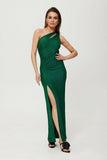 Elegant One-Shoulder Knitted Dress with Metallic Sparkle