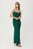 Elegant Maxi Dress with Metallic Knit and Ties