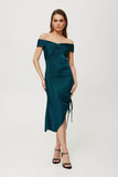 Shimmering Asymmetrical Tube Dress with Adjustable Features