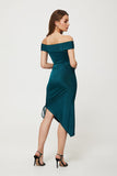 Shimmering Asymmetrical Tube Dress with Adjustable Features