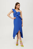 Elegant One-Shoulder Dress with Ruffle Detail
