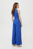 Elegant Sleeveless Jumpsuit with Wide Pleated Legs