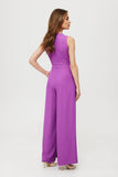 Elegant Sleeveless Jumpsuit with Wide Legs and Pockets