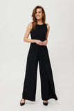 Elegant Sleeveless Jumpsuit with Pleated Wide Legs