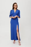 Elegant V-Neck Maxi Dress with Concealed Zipper