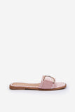 Elegant Women's Flat-Heeled Flip-Flops with Gold Detailing