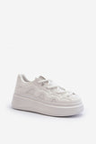 Eco-Friendly Women's Sneakers with Thick Lacing & Platform