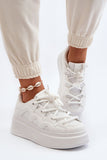 Eco-Friendly Women's Sneakers with Thick Lacing & Platform