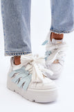 Stylish Women's Leather Sneakers with Platform Support
