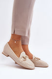 Elegant Eco Leather Moccasins with Charming Front Ornament