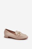 Elegant Eco Leather Moccasins with Charming Front Ornament