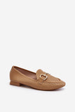 Elegant Eco Leather Moccasins with Charming Front Ornament