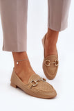 Elegant Eco Leather Moccasins with Charming Front Ornament