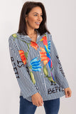 Colorful Long Sleeve Casual Women's Shirt with Print
