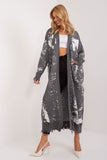 Cozy Printed Long Sleeve Ankle-Length Cardigan