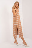 Everyday Striped Knit Midi Dress with Side Slits