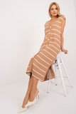 Everyday Striped Knit Midi Dress with Side Slits