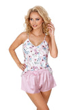 Girly Floral Pajama Set with Bow and Adjustable Straps