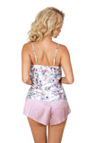 Girly Floral Pajama Set with Bow and Adjustable Straps